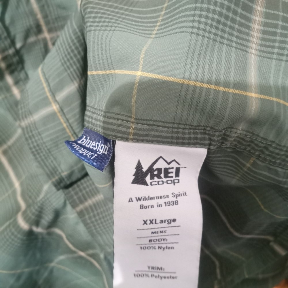 REI Men's Green Plaid Shirt Button Up Shirt XXL - Picture 5 of 5